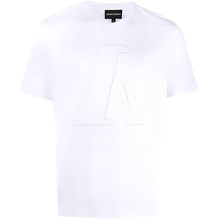 EMPORIO ARMANI T Shirts Men's White Crew Neck Moderate Straight Fit