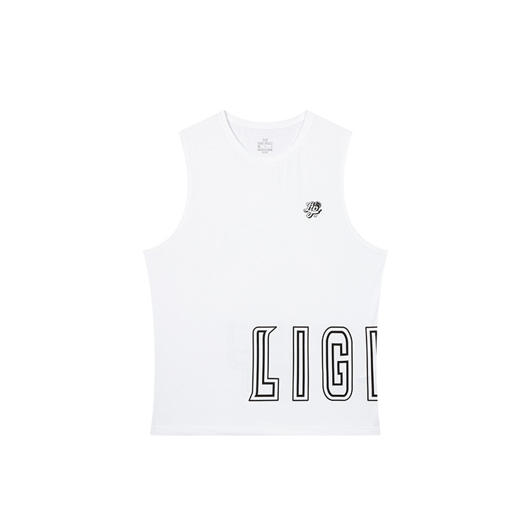 361° Tank Tops Men's White Crew Neck Moderate Straight Fit