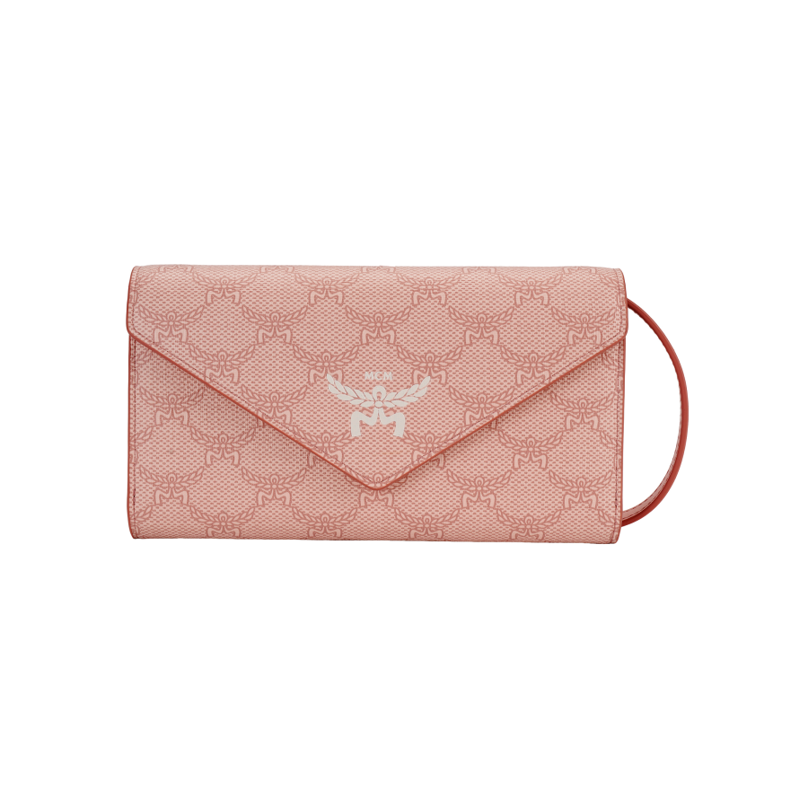 MCM Nappa Leather Shoulder Bag, Crossbody Bag, Wallet Large Women's Pink