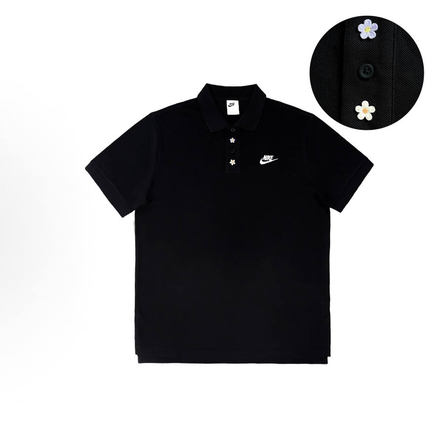 Nike Nike Polo Shirts Unisex Black Polo Collar Moderate Straight Fit