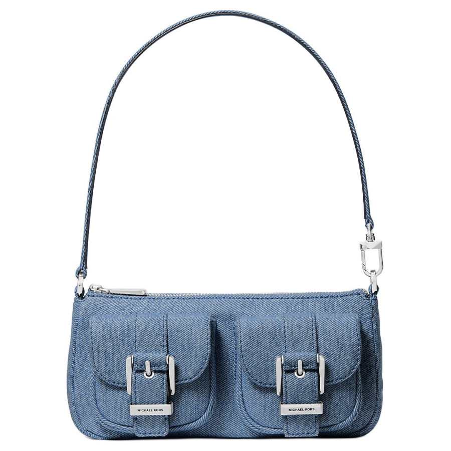 MICHAEL KORS Zoe Fabric Shoulder Bag Small Women's Blue