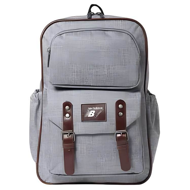 New Balance New Balance Zip Closure Fabric Backpack Handbag Backpack Unisex Gray