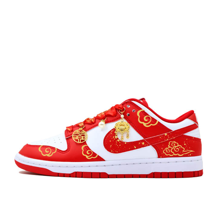 Nike Nike Dunk Perfect Slip Resistant Abrasion Resistant Low top Skateboard Shoes Unisex Red White
