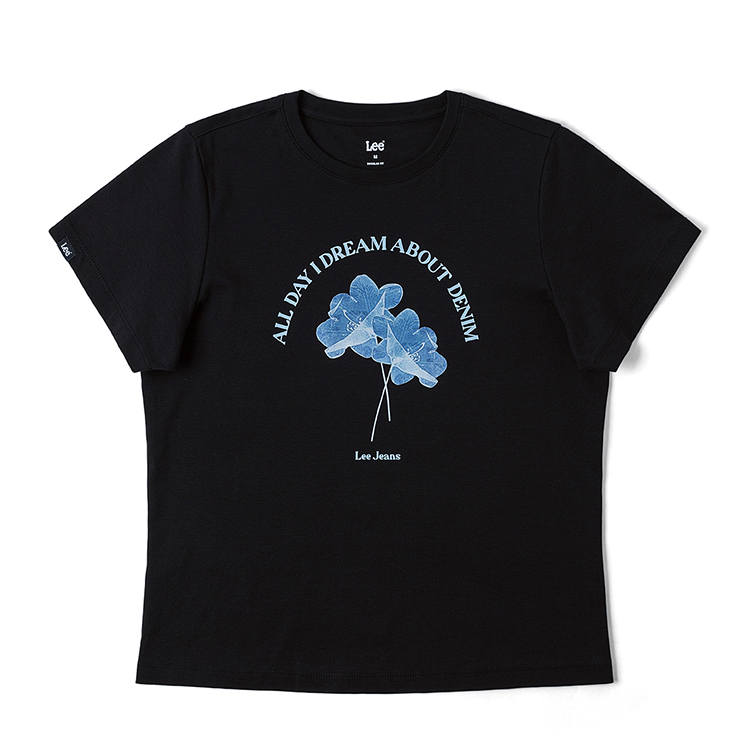 Lee Lee T Shirts Women's Black Crew Neck Thin