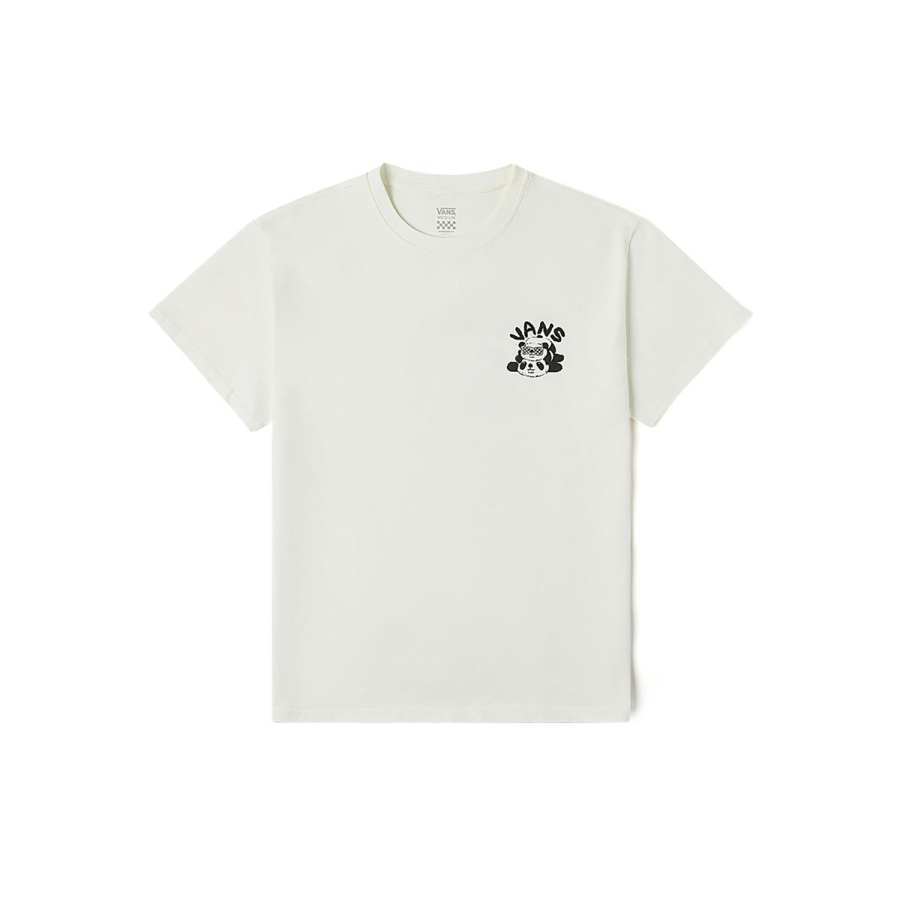 Vans T Shirts Women's Ecru Crew Neck Moderate