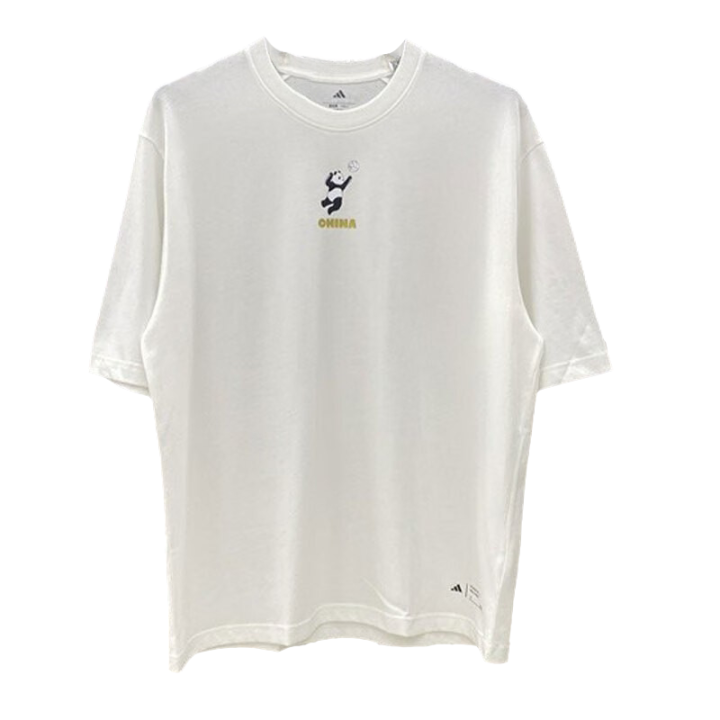 Adidas Adidas T Shirts Men's White Crew Neck Moderate Straight Fit