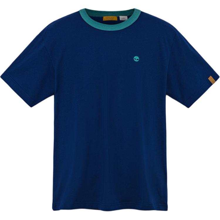 Timberland T Shirts Unisex Blue Crew Neck Moderate Straight Fit
