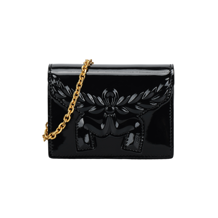 MCM Cow Leather Crossbody Bag, Wallet Women's Black
