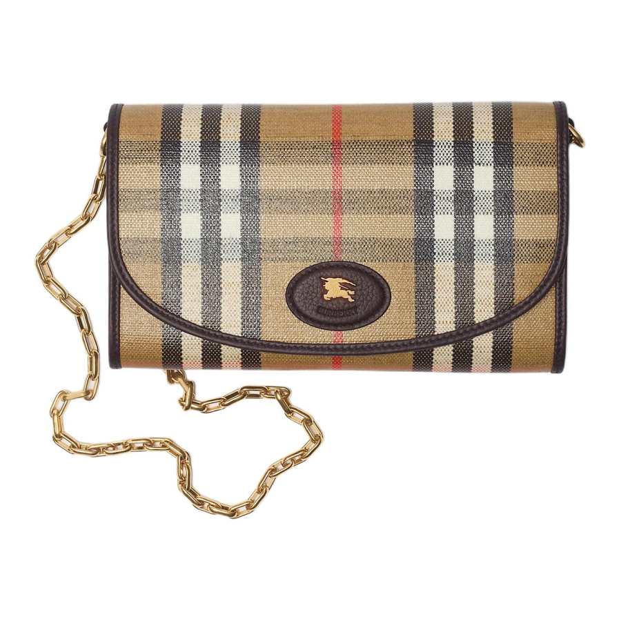 Burberry Highlands Cow Leather Crossbody Bag Regular Women's Sand