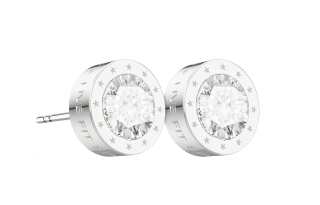 RAWNESS Titanium Steel Stud Earrings Unisex Silver Gold Black Diamond