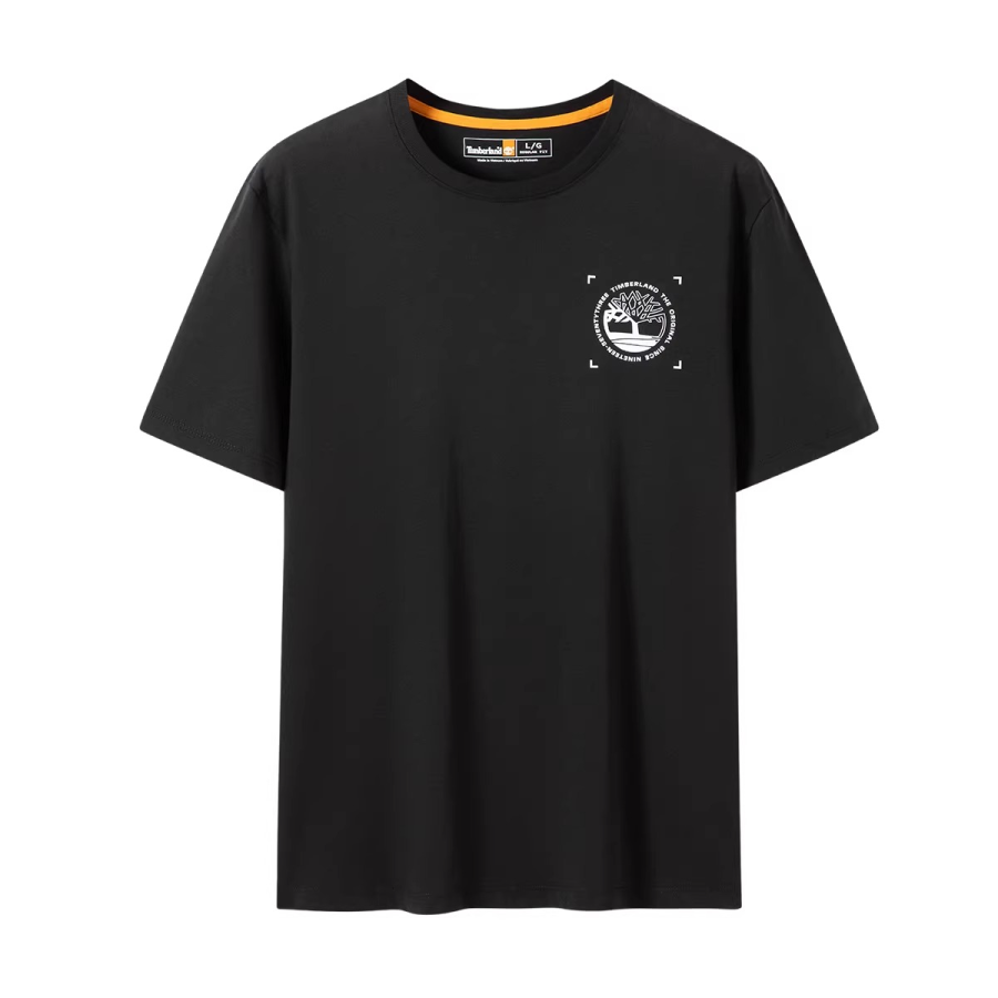Timberland T Shirts Men's Black Crew Neck Moderate