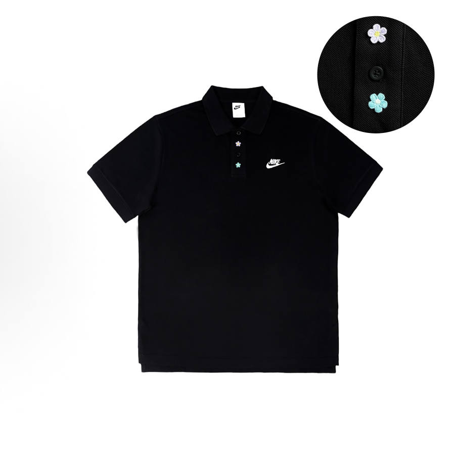 Nike Nike Polo Shirts Unisex Black Polo Collar Moderate Straight Fit