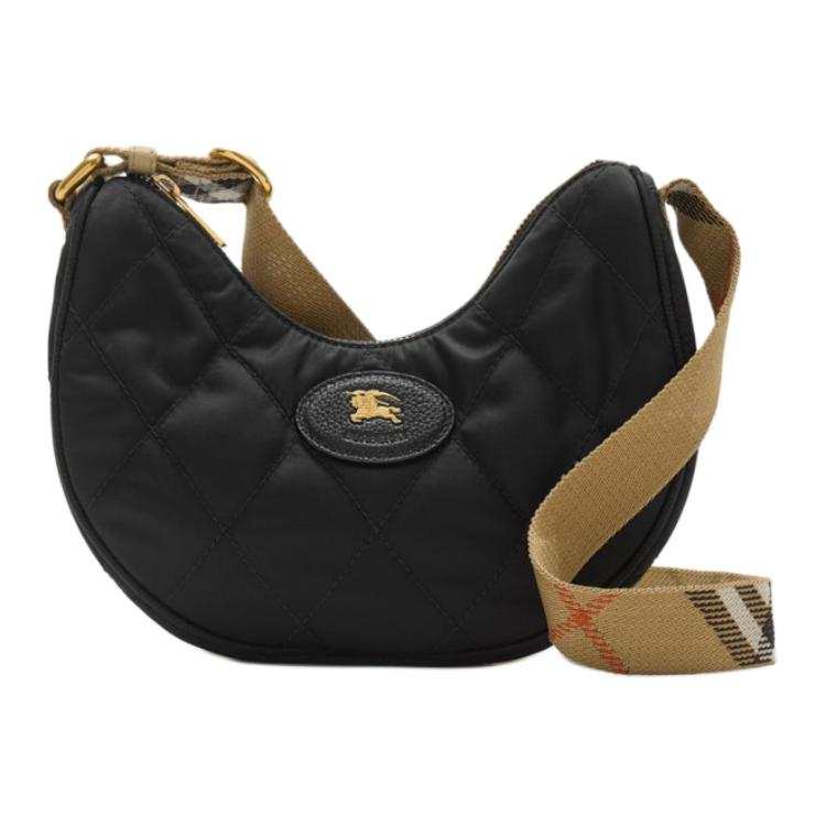 Burberry Horseshoe Polyamide Crossbody Bag, Shoulder Bag Women's Black