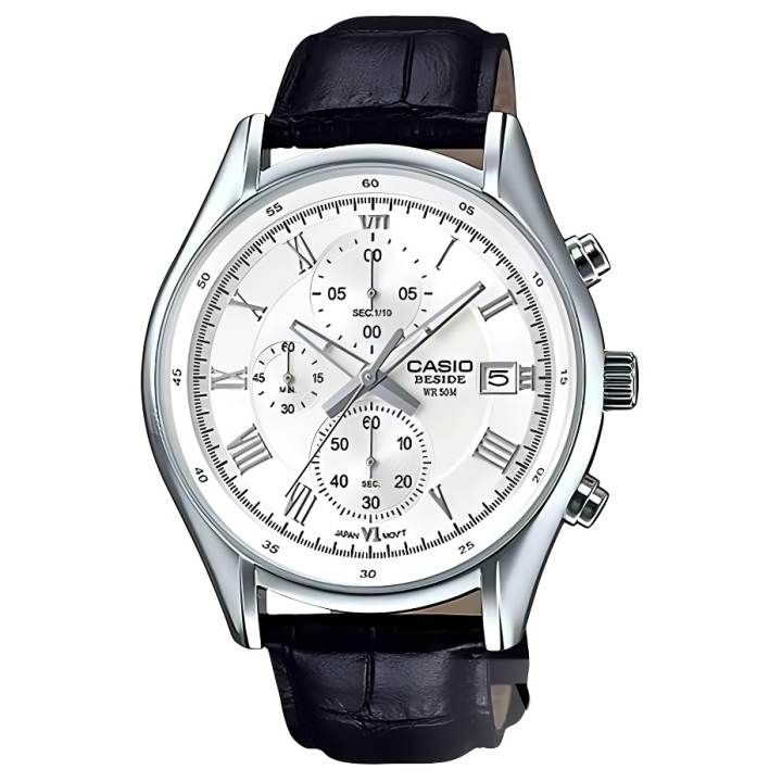 CASIO CASIO Watch Quartz Movement Genuine Leather Strap Watch Men's Watches White Dial