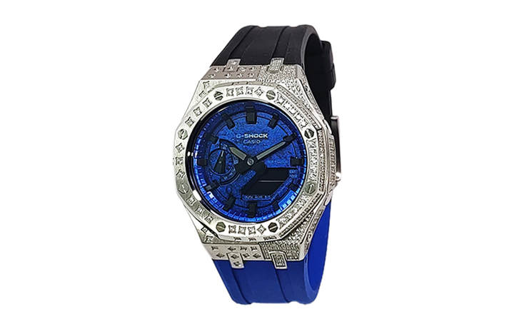 CASIO CASIO Custom Collection Quartz Movement Fluoroelastomer Strap Watch Men's Watches Blue Dial