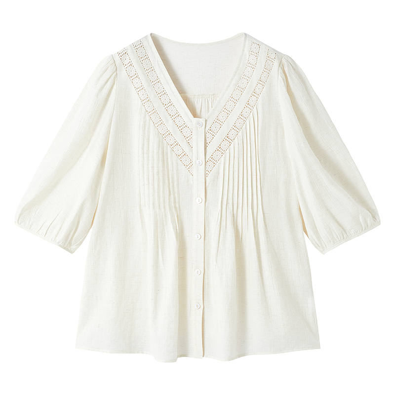 XIANGYING Shirts Women's V Neck Thin