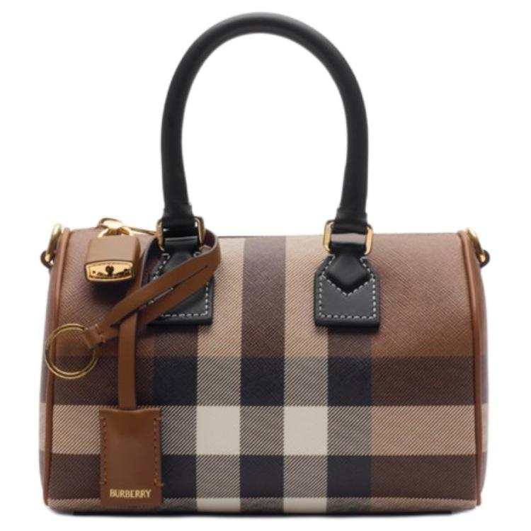 Burberry Polyurethane Bowling Bag, Shoulder Bag, Crossbody Bag, Handbag Mini Women's Brown
