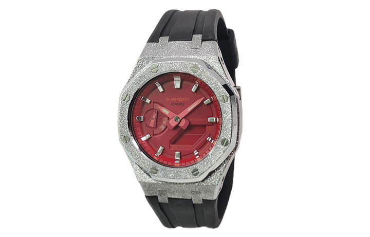 CASIO CASIO Custom Collection Quartz Movement Fluoroelastomer Strap Watch Men's Watches Red Watch Dial