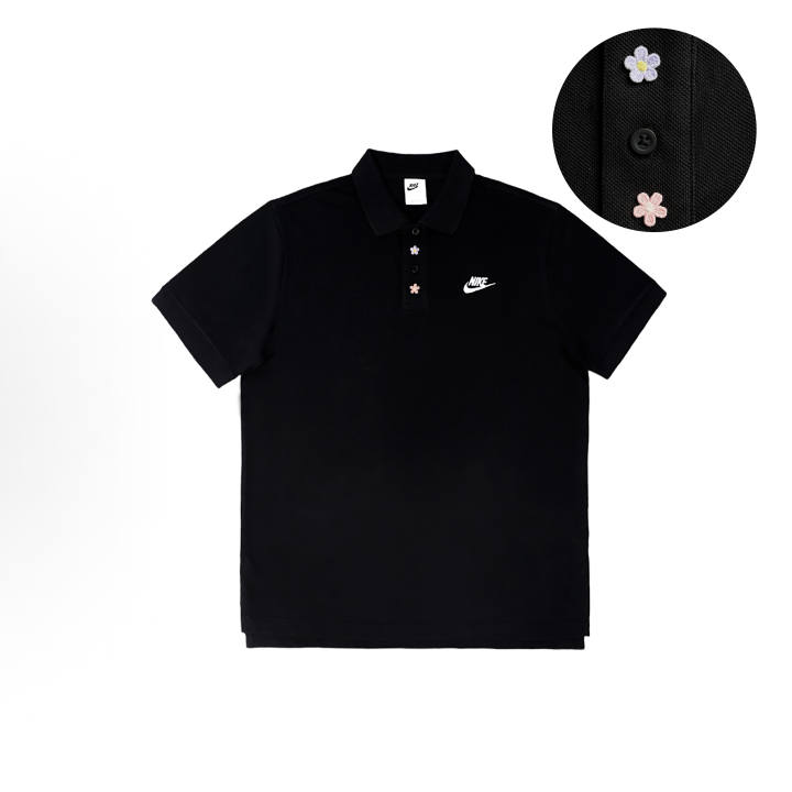 Nike Nike Polo Shirts Unisex Black Polo Collar Moderate Straight Fit