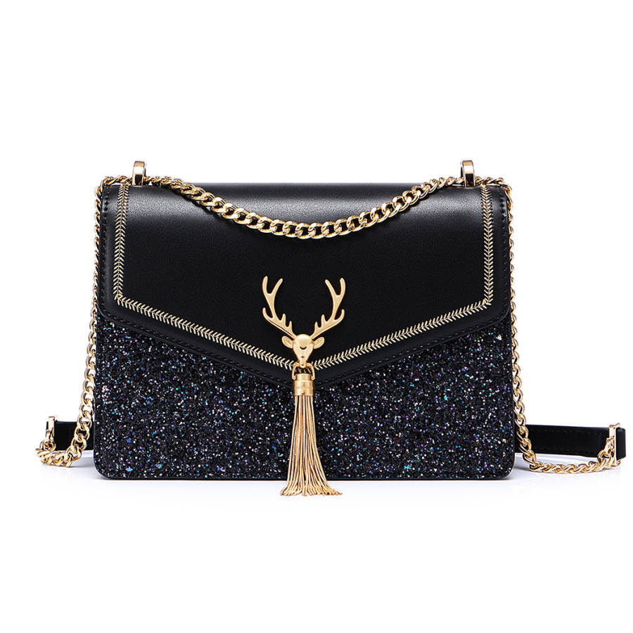JUST STAR Synthetic Leather Portable Crossbody Underarm Shoulder Bag Regular Women's Black/White/Pink