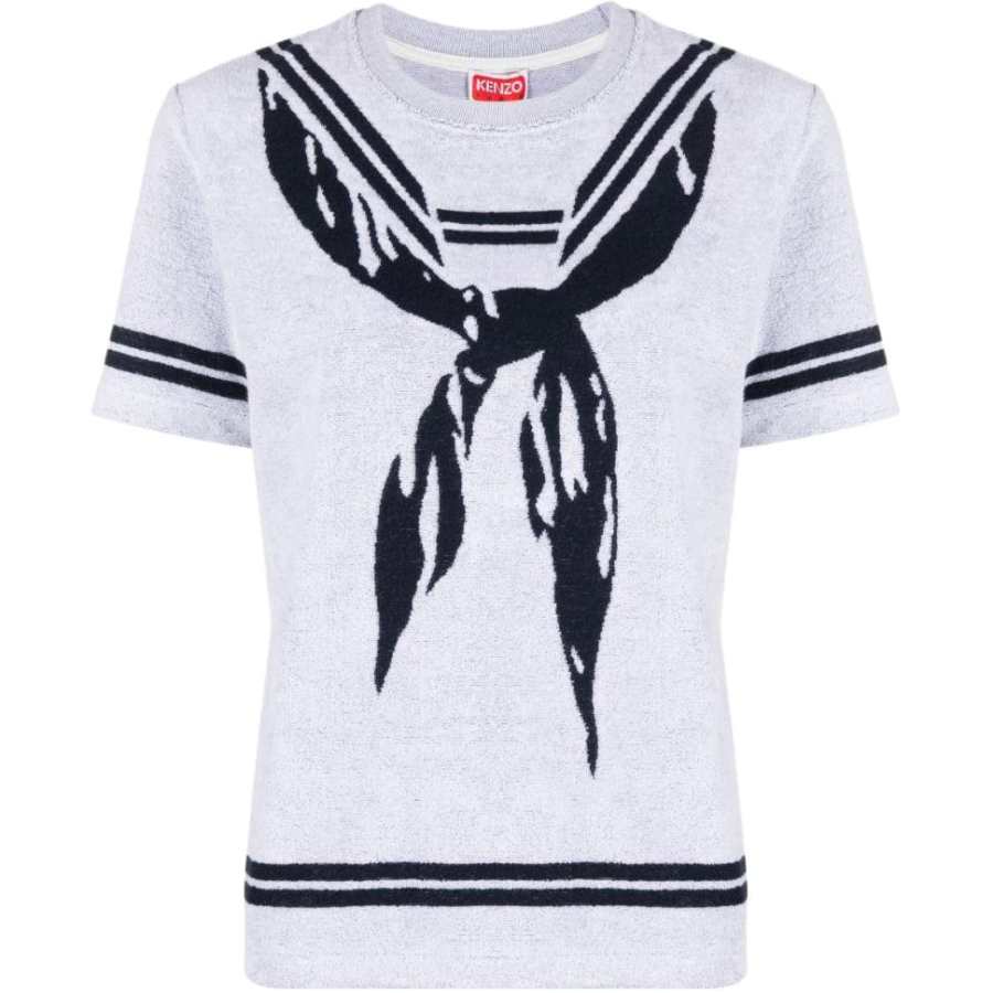 KENZO T Shirts Women's Gray Crew Neck Moderate Straight Fit