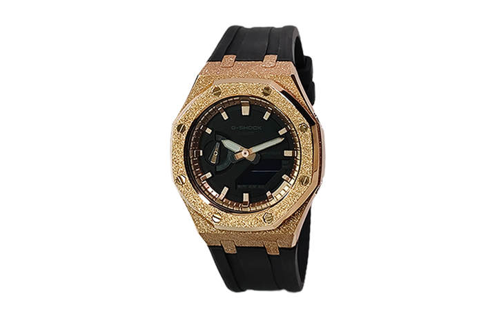CASIO CASIO Custom Collection Quartz Movement Fluoroelastomer Strap Watch Men's Watches Black Dial
