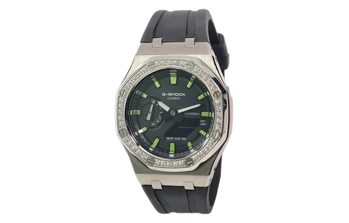 CASIO CASIO Custom Collection Quartz Movement Fluoroelastomer Strap Watch Men's Watches Black Dial