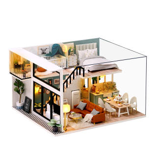 CUTE ROOM ZHIQUWU DIY Cabin Series Comfortable Lifestyle 3D Effect Patchwork Loft Villa, Miniature Architecture Building Blocks