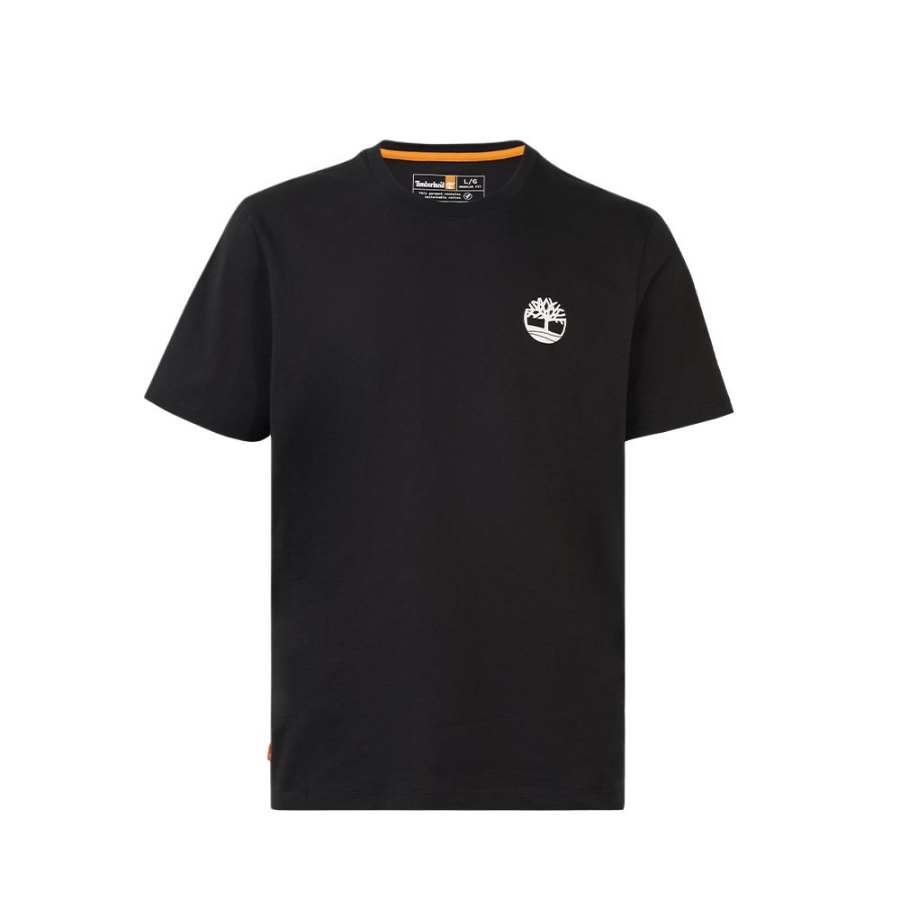 Timberland T Shirts Men's Black Crew Neck Moderate