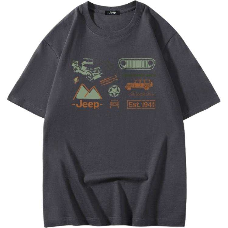 Jeep T Shirts Unisex Crew Neck Moderate Straight Fit