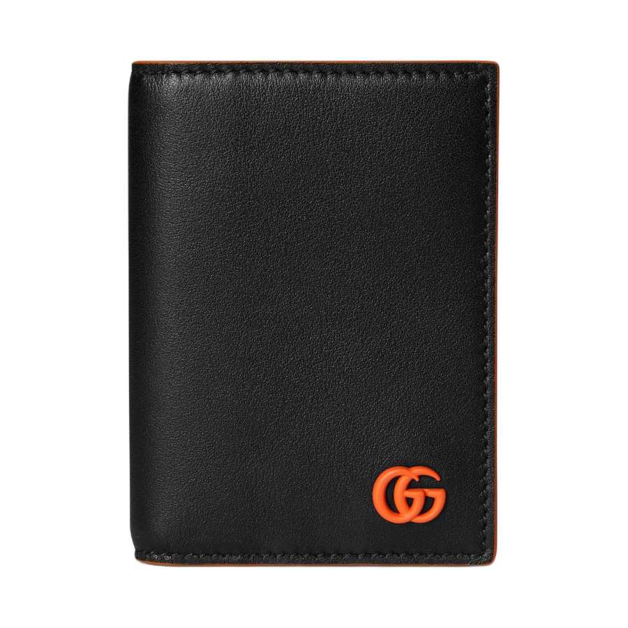 GUCCI GG Marmont Leather Card Holder Men's Black