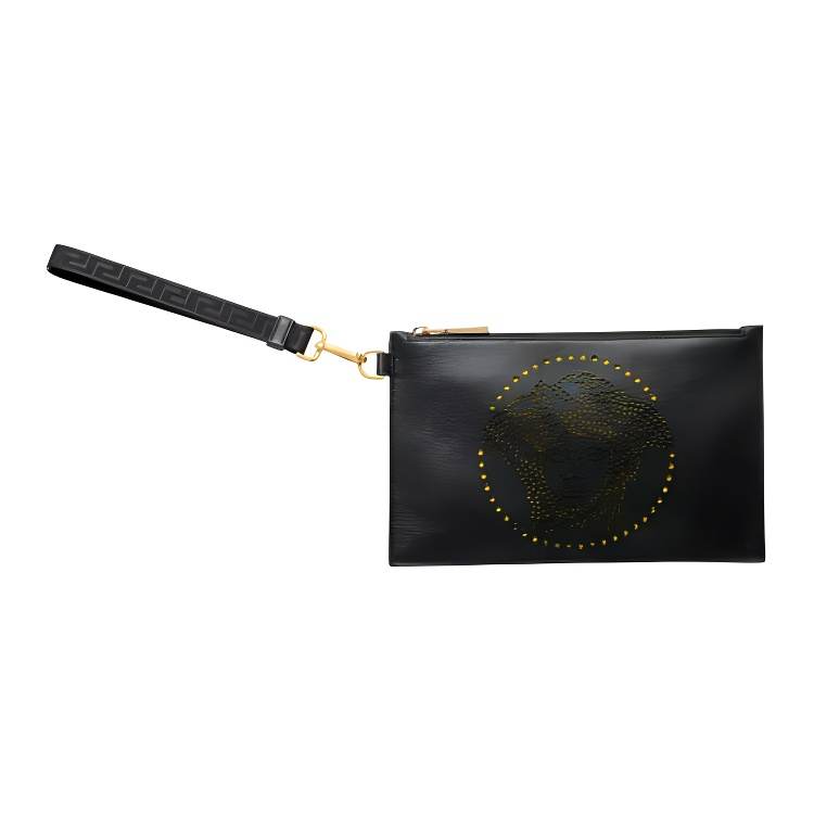 VERSACE VERSACE Leather Clutch Regular Women's Black