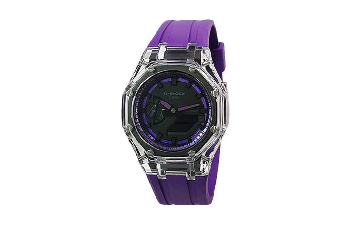 CASIO CASIO Custom Collection Quartz Movement Fluoroelastomer Strap Watch Men's Watches Black Dial