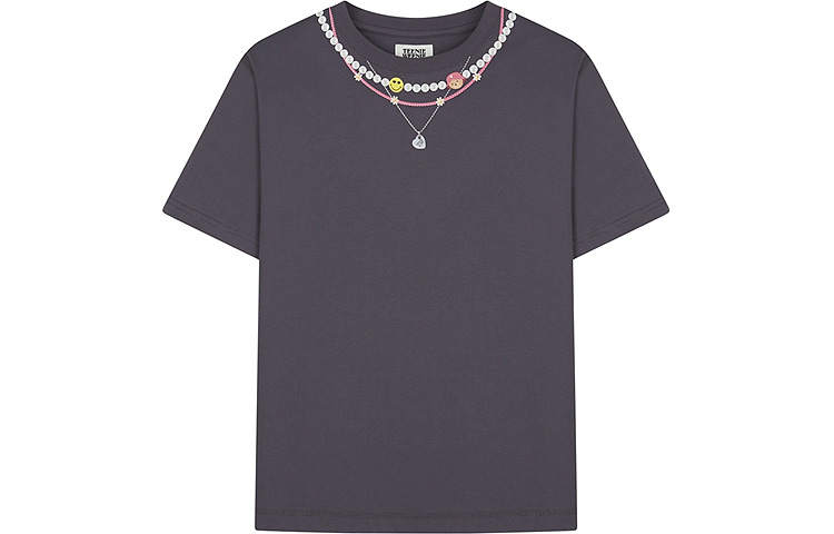 Teenie Weenie X SMILEY T Shirts Women's Crew Neck Moderate Straight Fit