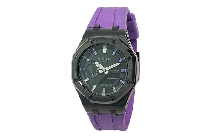 CASIO CASIO Custom Collection Quartz Movement Fluoroelastomer Strap Watch Men's Watches Black Dial