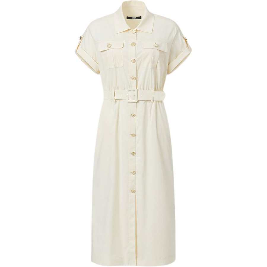 KARL LAGERFELD / Karl Lagerfeld Jeans Short Sleeved Dress Women's Ecru