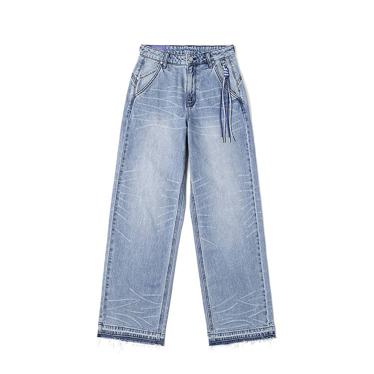 Lee X ANGEL CHEN Jeans Women's Light Blue Moderate Straight Fit Pants