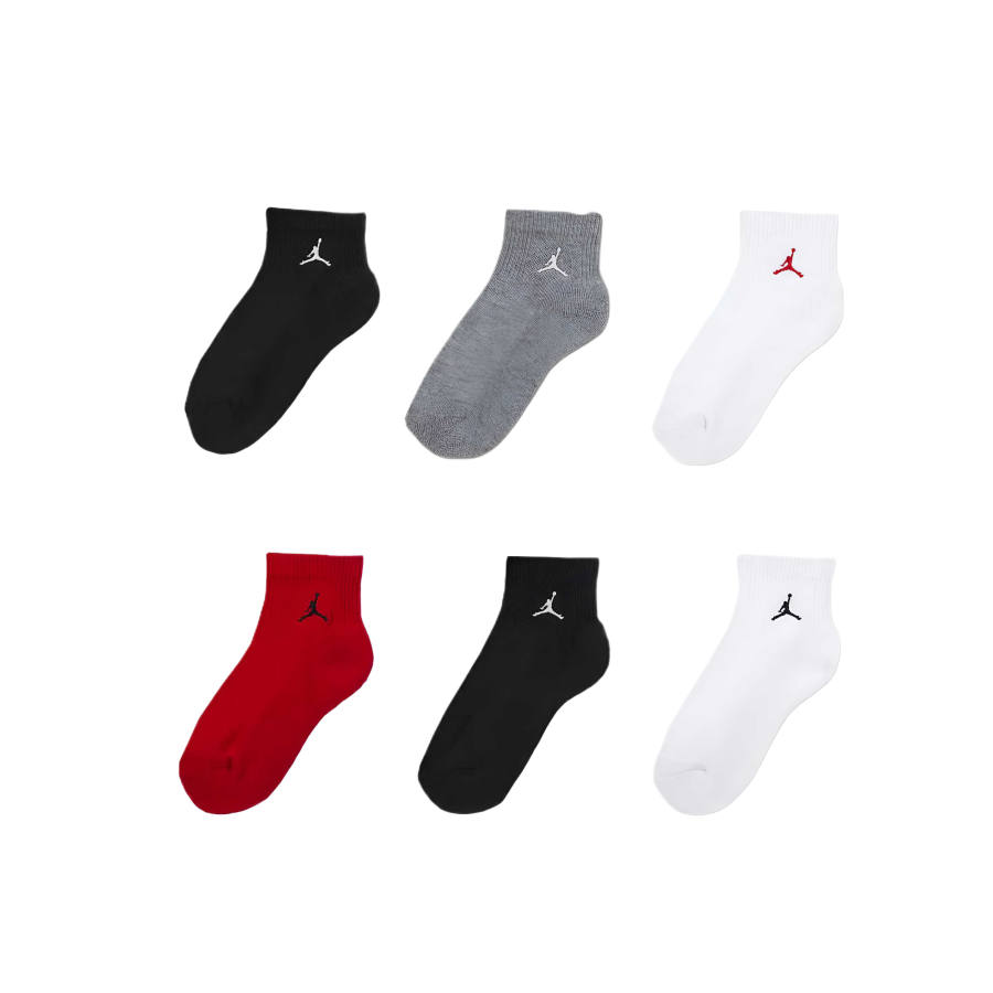 Jordan Jordan ESSENTIALJordan Everyday Socks 6 Pack Gym Red/Black Children Aged 3 7 Years Old