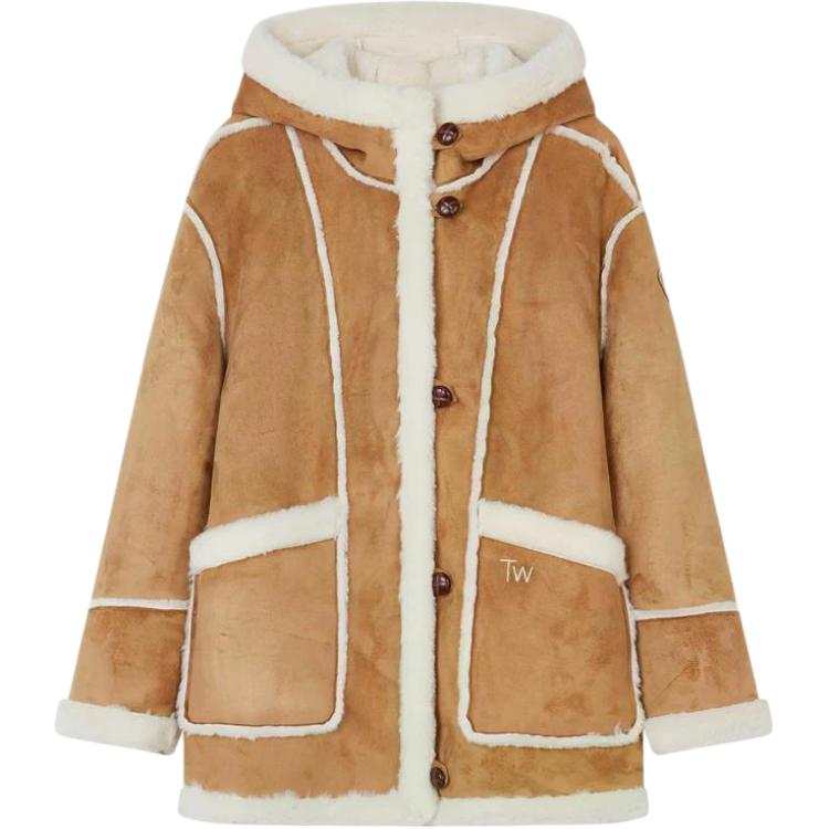 Teenie Weenie Jackets Women's Khaki Hooded Moderate Other
