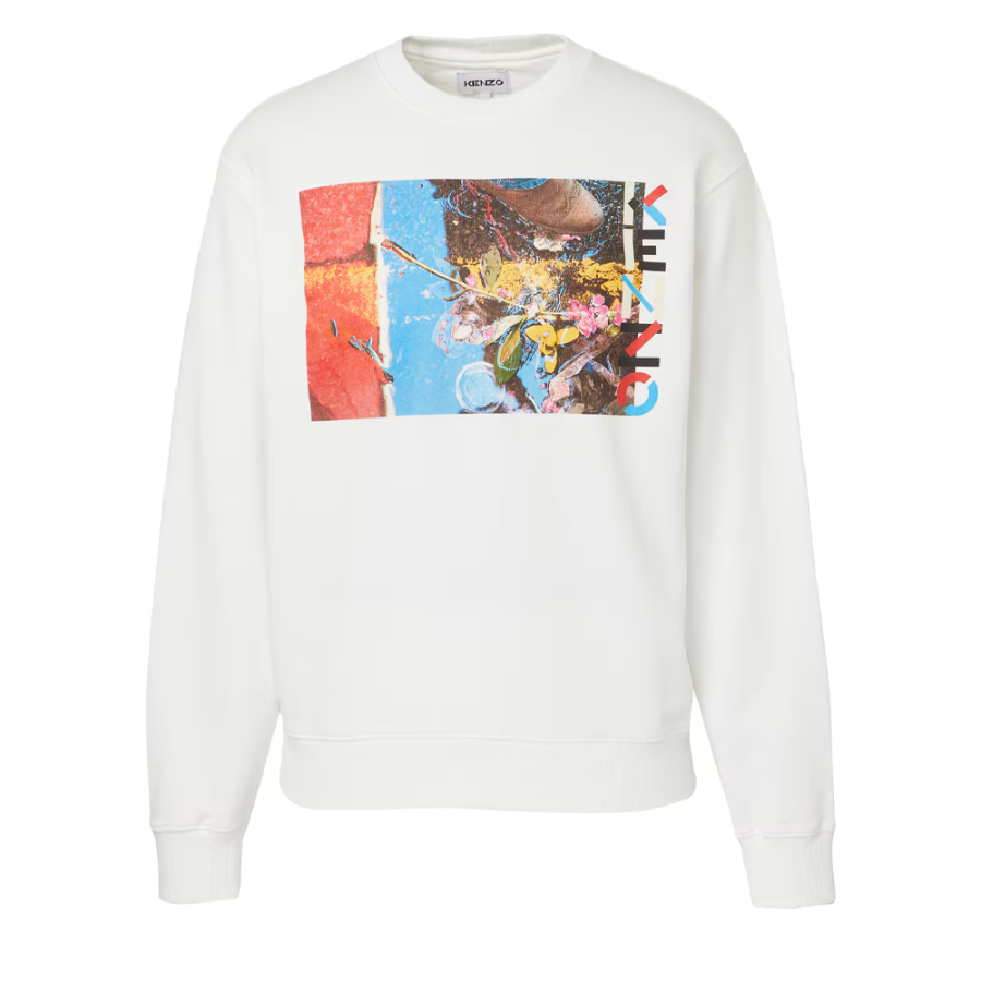 KENZO Sweatshirts Men's White Crew Neck Moderate