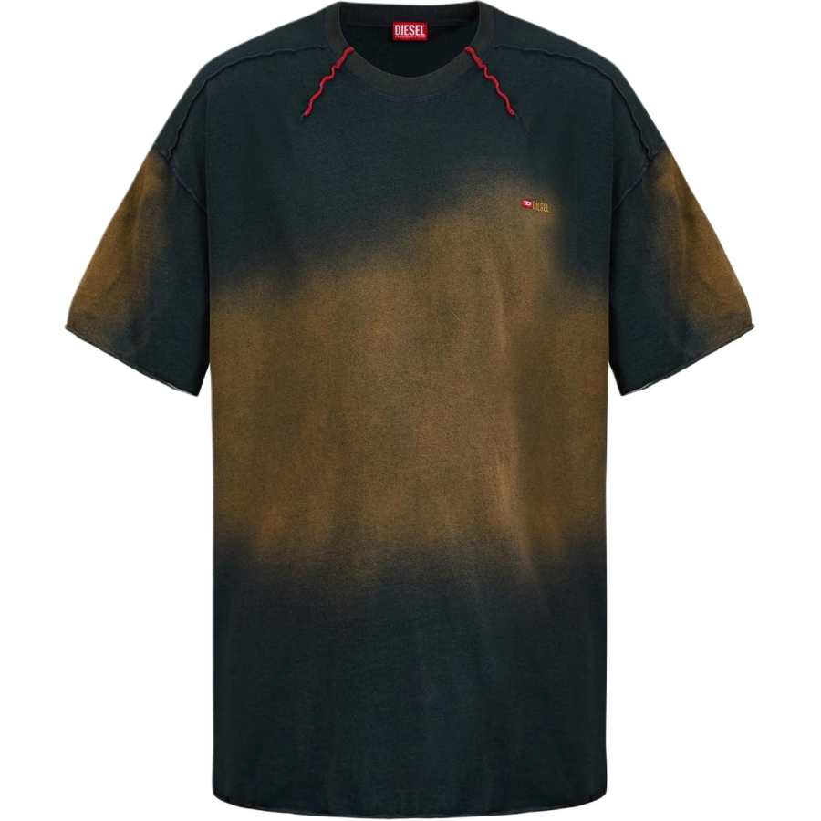 DIESEL T Shirts Men's Brown Crew Neck