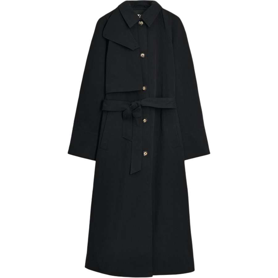 ZARA 50th Anniversary Collection Trench Coats Women's Black Lapel Moderate