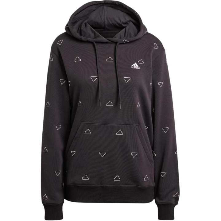 Adidas Adidas Essentials Monogram Regular French Terry Graphic Hoodie Black