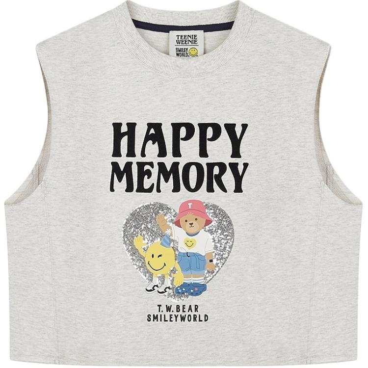 Teenie Weenie Tank Tops Women's Medium Gray Crew Neck Moderate Straight Fit