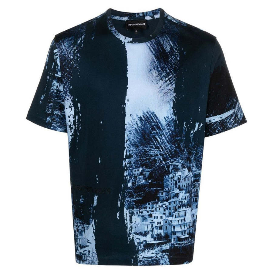 EMPORIO ARMANI 【Previous Season】graphic-print cotton T-shirt