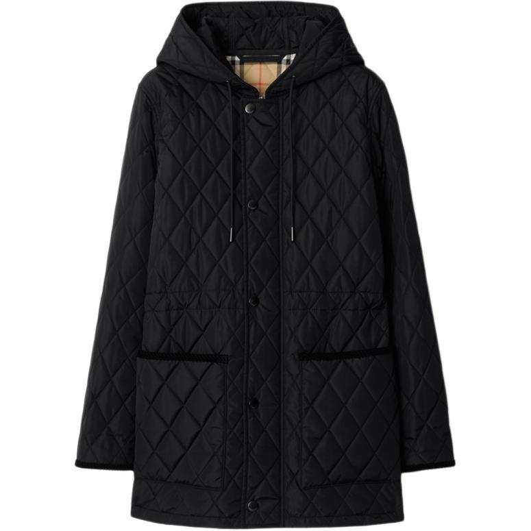 Burberry Checkered Detailed Quilted Coat