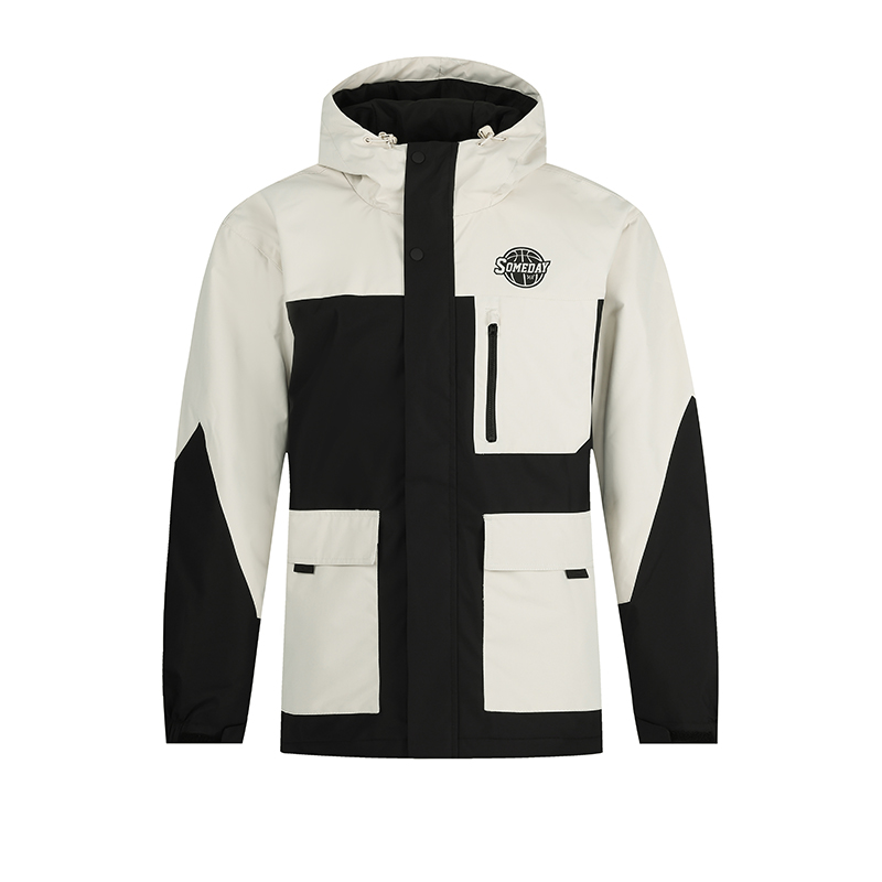 361° Basketball Collection Trench Coat Men's Super Black/Light Beige Gray