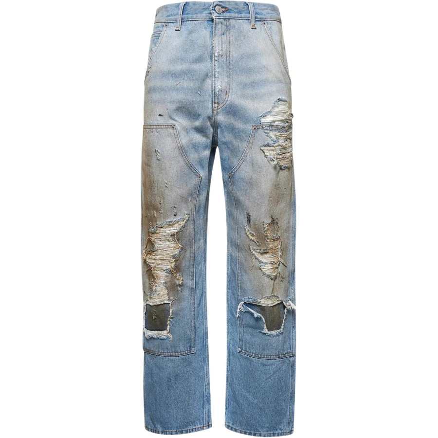 MM6 Maison Margiela Distressed Straight-Leg Jeans