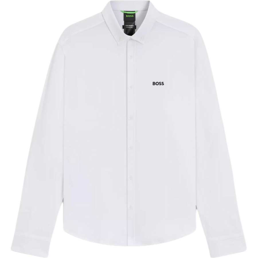 HUGO BOSS Shirts Men's White Lapel Moderate Other