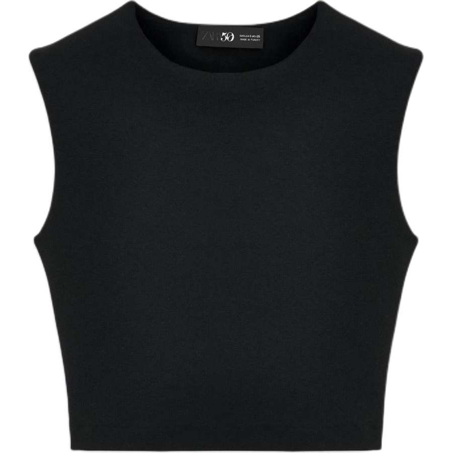 ZARA 50th Anniversary Collection Tank Tops Women's Black Crew Neck Moderate Other